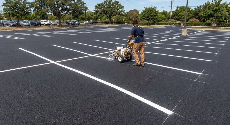 Concrete Parking Lot Striping in Alpharetta, GA
